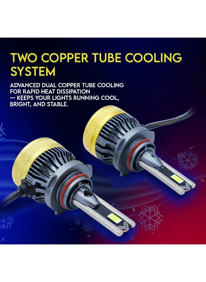 طقم لمبات ليد أمامية عالية القوة 360 درجة ZDT (قطعتين) – 9006 | 120 واط | شعاع أحادي | 6000 كلفن مع درايفر | ضمان دولي لمدة 6 أشهر - Image 3